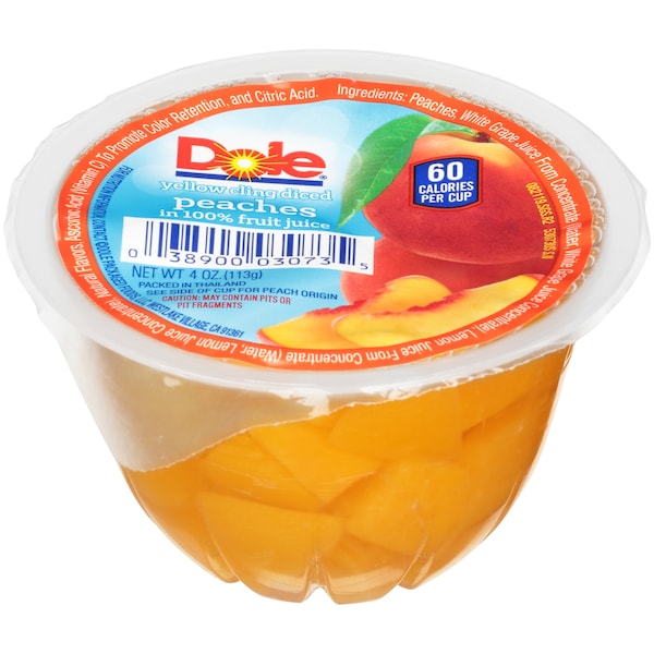 Dole Dole Kosher Diced Peach In Juice 4 oz. Cup, PK36 03073 Zoro